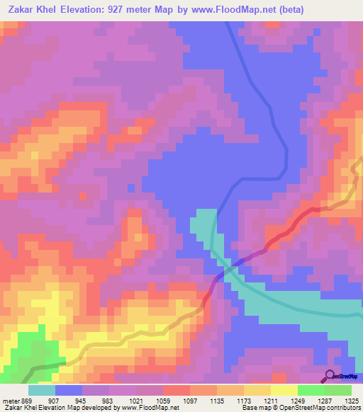 Zakar Khel,Afghanistan Elevation Map