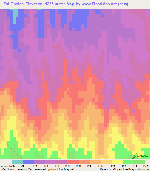 Zai Gholaq,Afghanistan Elevation Map