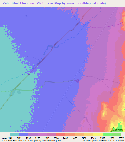 Zafar Khel,Afghanistan Elevation Map