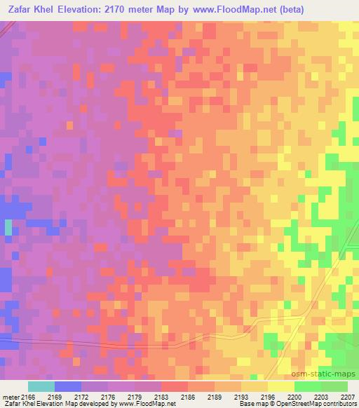 Zafar Khel,Afghanistan Elevation Map