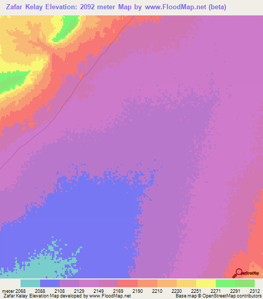 Zafar Kelay,Afghanistan Elevation Map