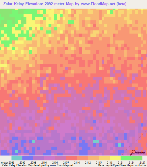Zafar Kelay,Afghanistan Elevation Map
