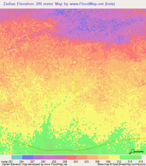 Zadian,Afghanistan Elevation Map