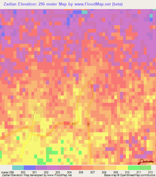 Zadian,Afghanistan Elevation Map