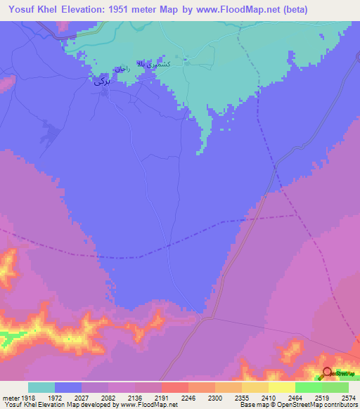 Yosuf Khel,Afghanistan Elevation Map