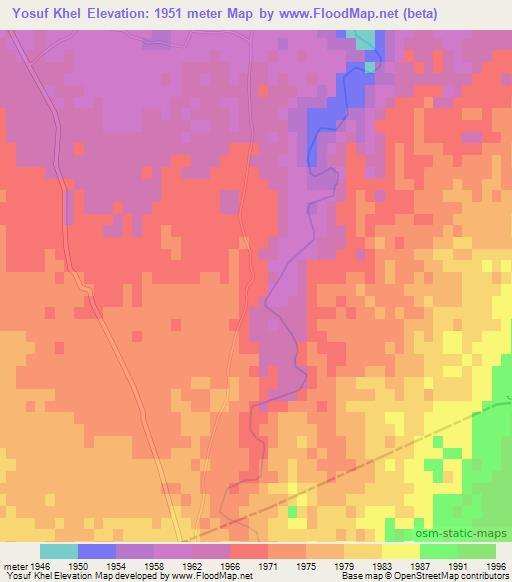 Yosuf Khel,Afghanistan Elevation Map