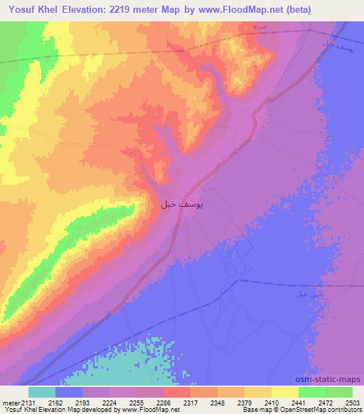 Yosuf Khel,Afghanistan Elevation Map