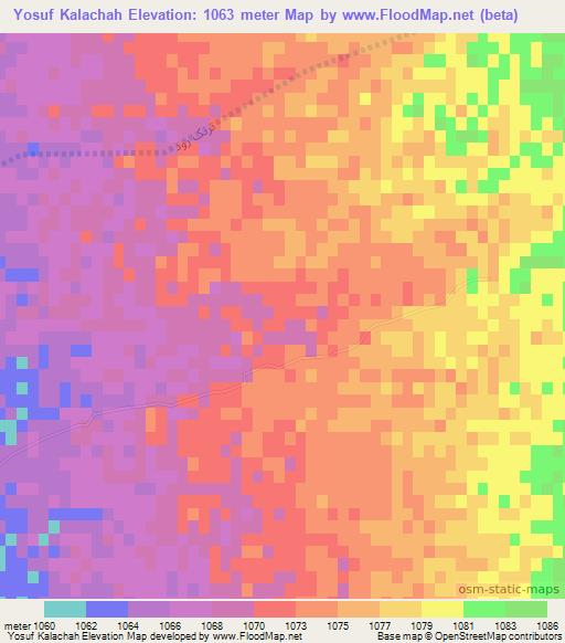 Yosuf Kalachah,Afghanistan Elevation Map