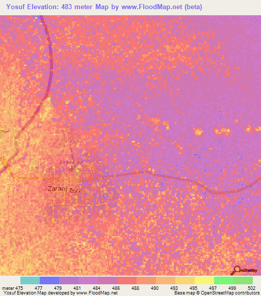 Yosuf,Afghanistan Elevation Map