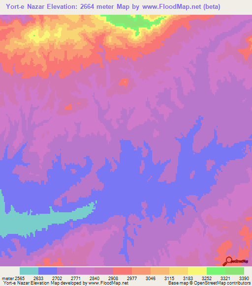 Yort-e Nazar,Afghanistan Elevation Map