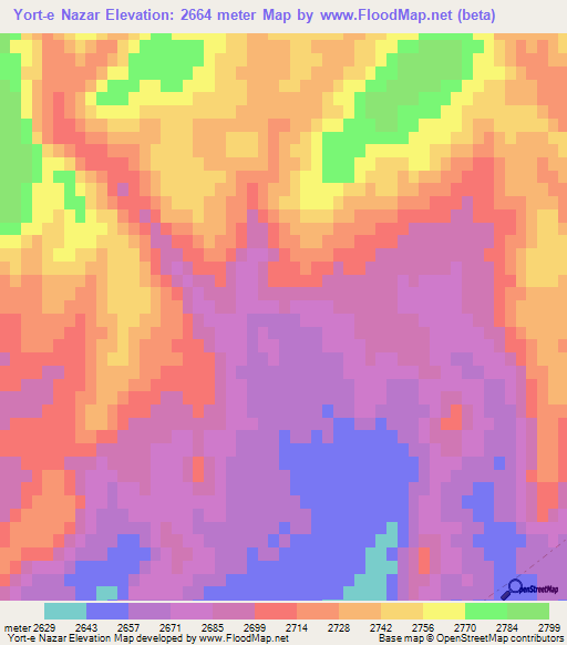 Yort-e Nazar,Afghanistan Elevation Map