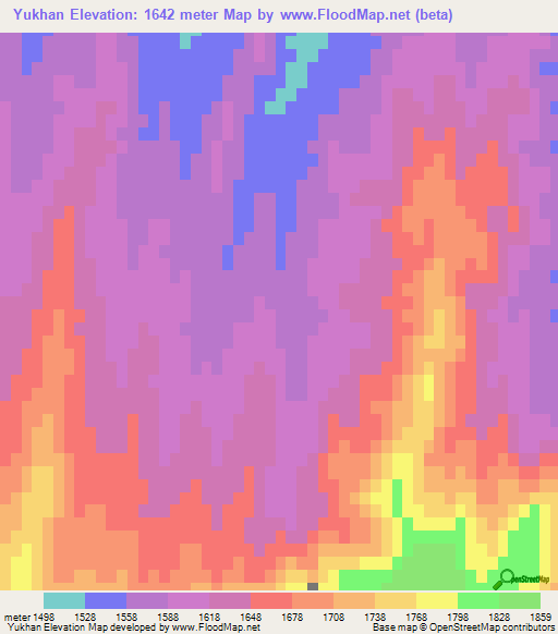 Yukhan,Afghanistan Elevation Map