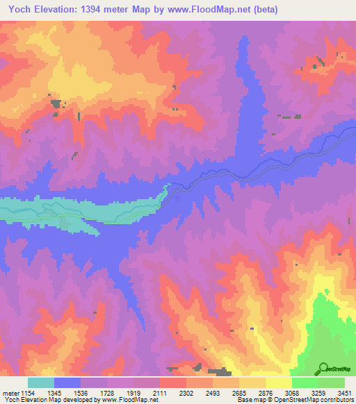 Yoch,Afghanistan Elevation Map