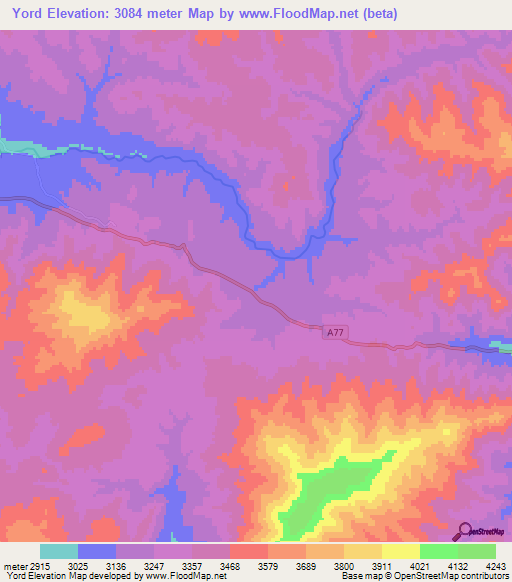 Yord,Afghanistan Elevation Map