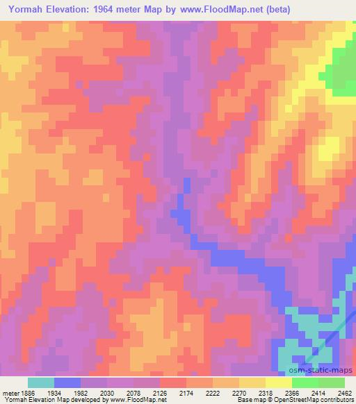 Yormah,Afghanistan Elevation Map