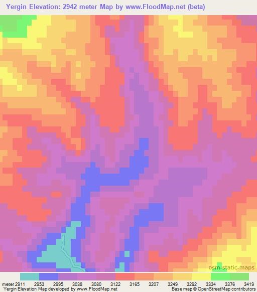 Yergin,Afghanistan Elevation Map