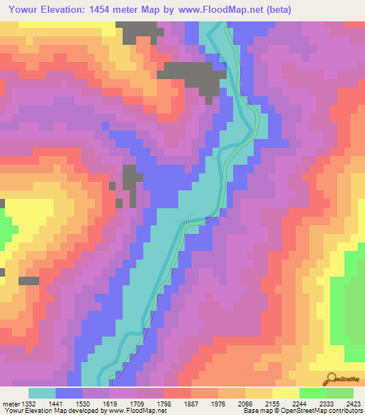 Yowur,Afghanistan Elevation Map