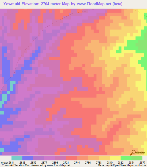 Yowmuki,Afghanistan Elevation Map