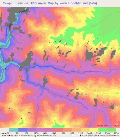 Yawjan,Afghanistan Elevation Map
