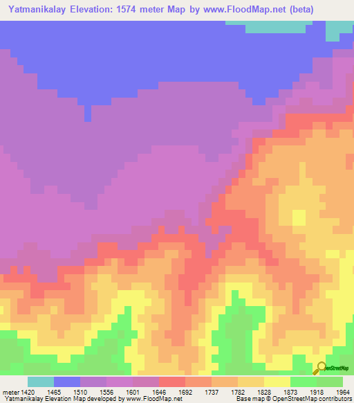 Yatmanikalay,Afghanistan Elevation Map