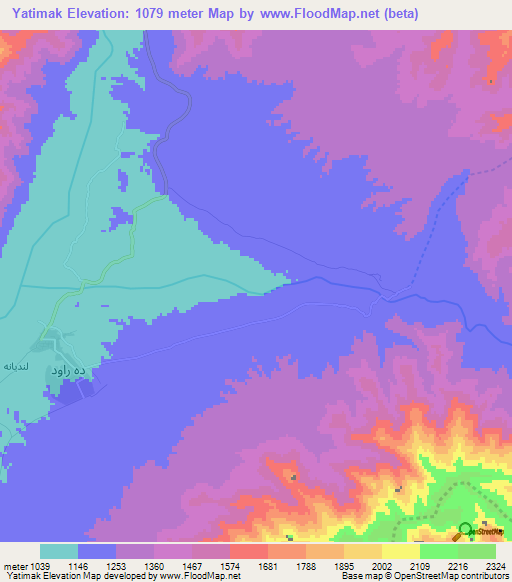 Yatimak,Afghanistan Elevation Map