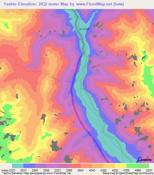 Yashtu,Afghanistan Elevation Map