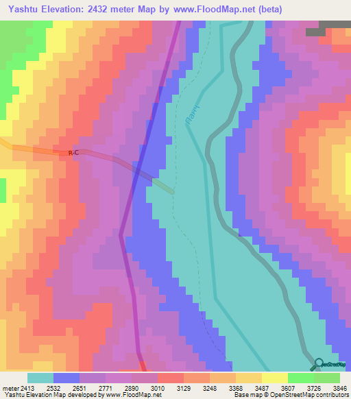 Yashtu,Afghanistan Elevation Map
