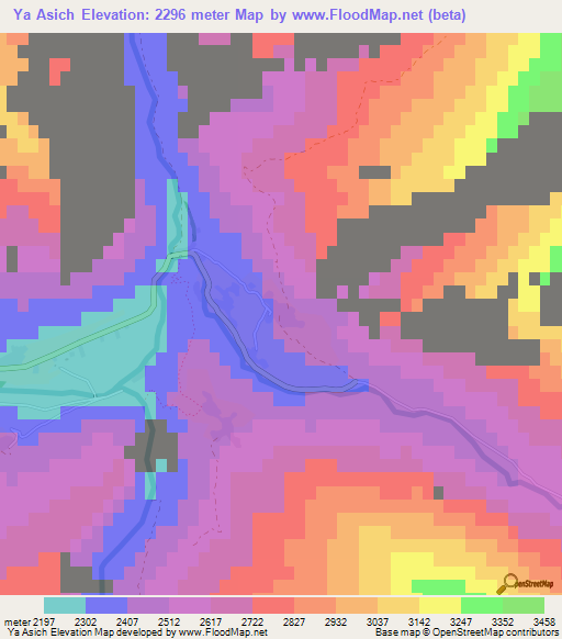 Ya Asich,Afghanistan Elevation Map