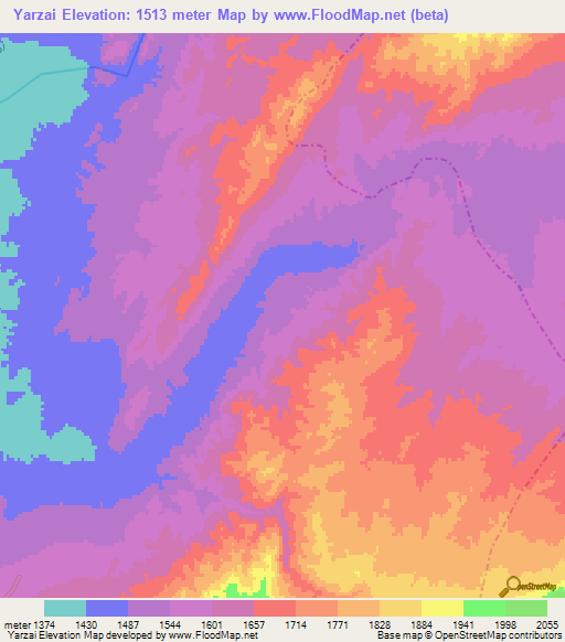 Yarzai,Afghanistan Elevation Map