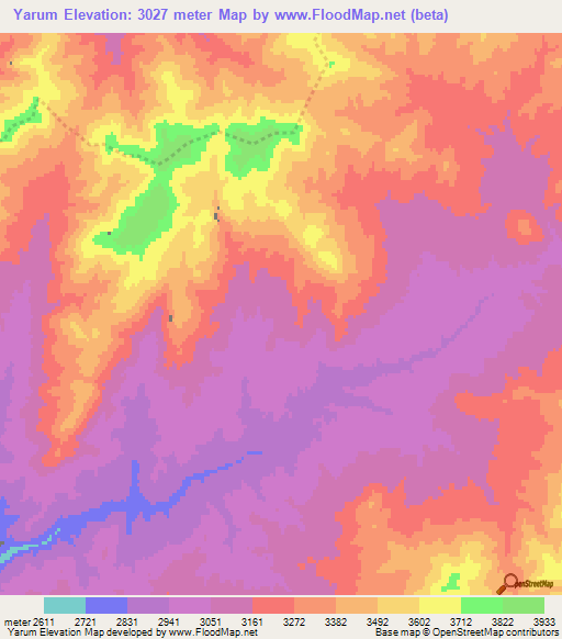 Yarum,Afghanistan Elevation Map