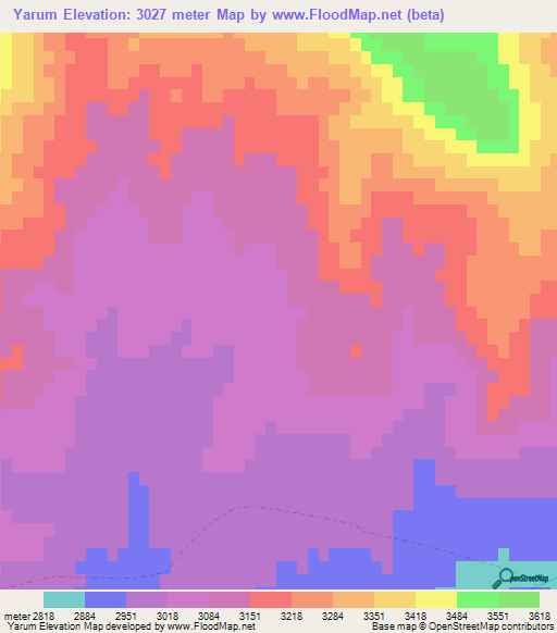 Yarum,Afghanistan Elevation Map
