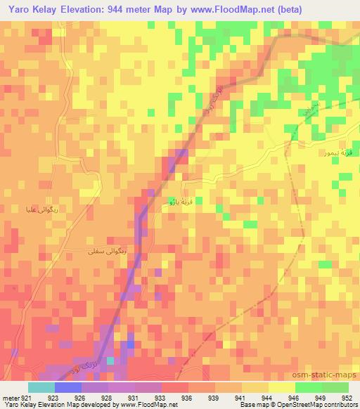 Yaro Kelay,Afghanistan Elevation Map