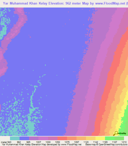 Yar Muhammad Khan Kelay,Afghanistan Elevation Map