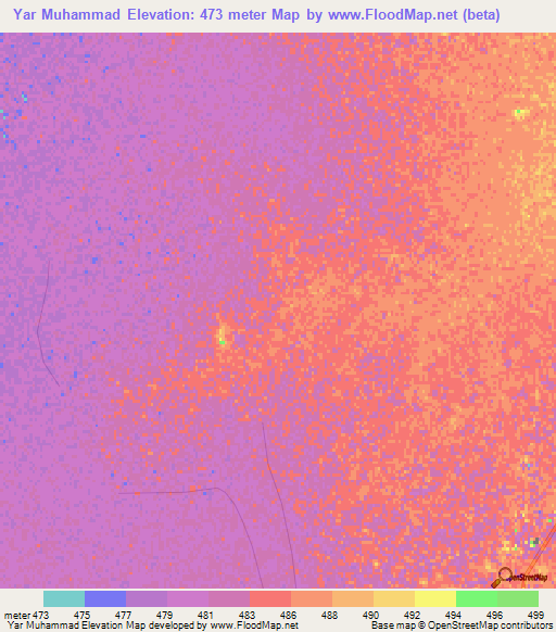 Yar Muhammad,Afghanistan Elevation Map