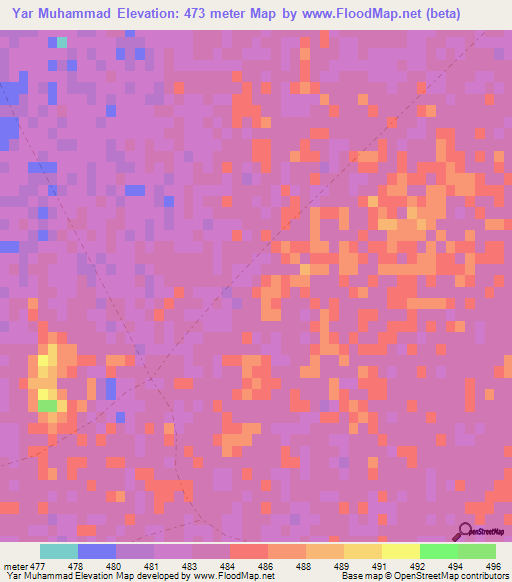 Yar Muhammad,Afghanistan Elevation Map