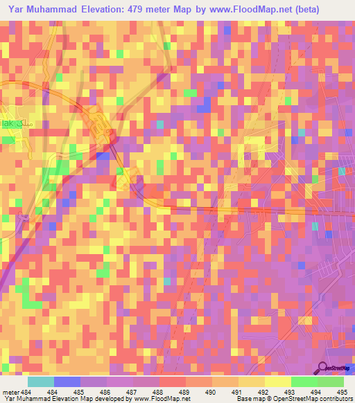 Yar Muhammad,Afghanistan Elevation Map
