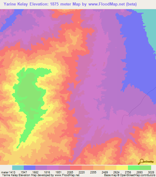 Yarine Kelay,Afghanistan Elevation Map