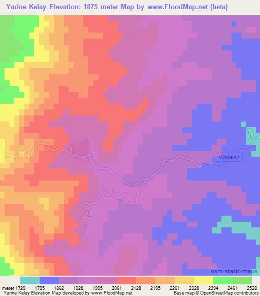 Yarine Kelay,Afghanistan Elevation Map