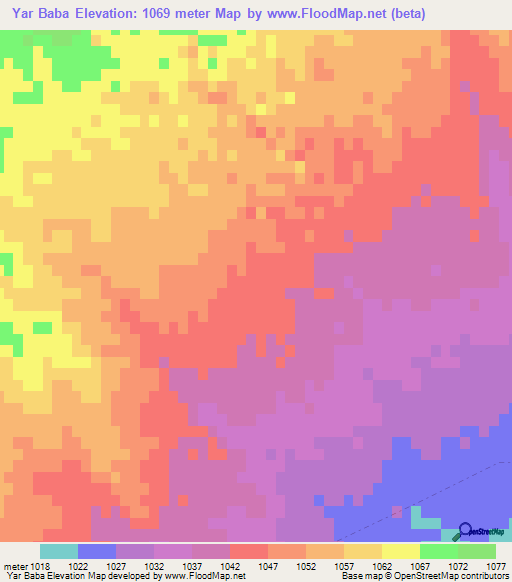 Yar Baba,Afghanistan Elevation Map