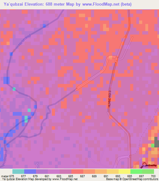 Ya`qubzai,Afghanistan Elevation Map