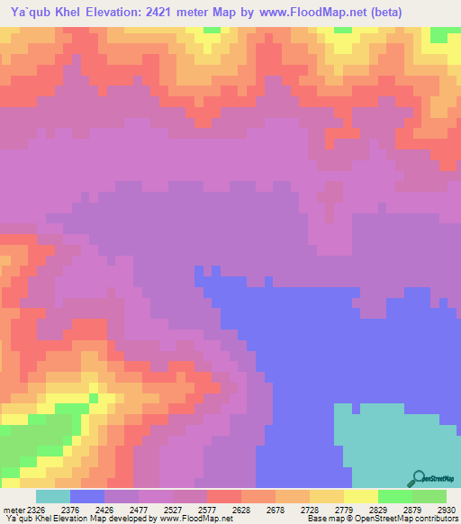 Ya`qub Khel,Afghanistan Elevation Map
