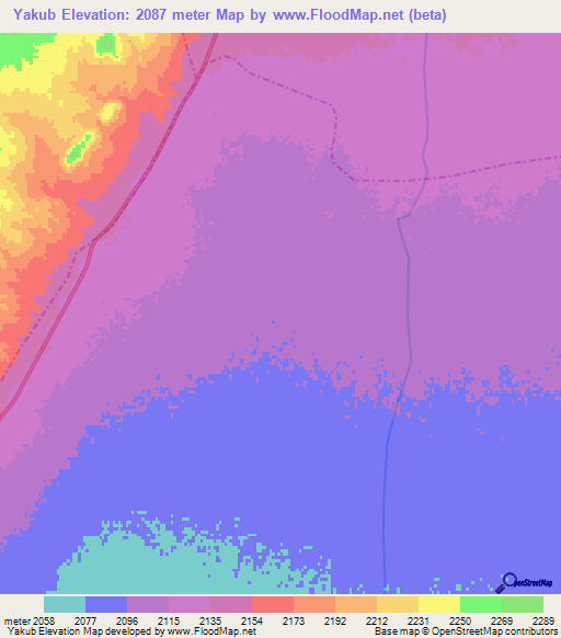 Yakub,Afghanistan Elevation Map