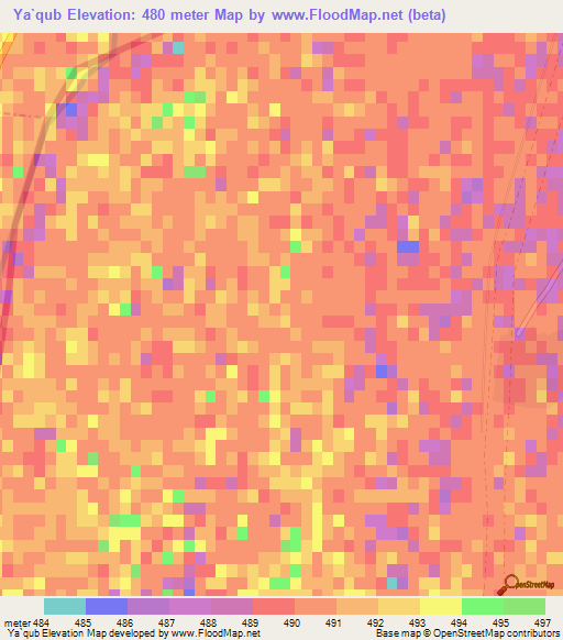 Ya`qub,Afghanistan Elevation Map