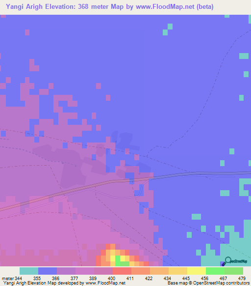 Yangi Arigh,Afghanistan Elevation Map