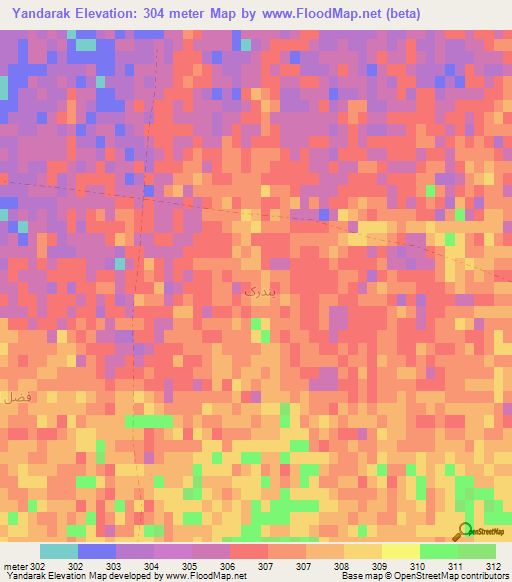 Yandarak,Afghanistan Elevation Map