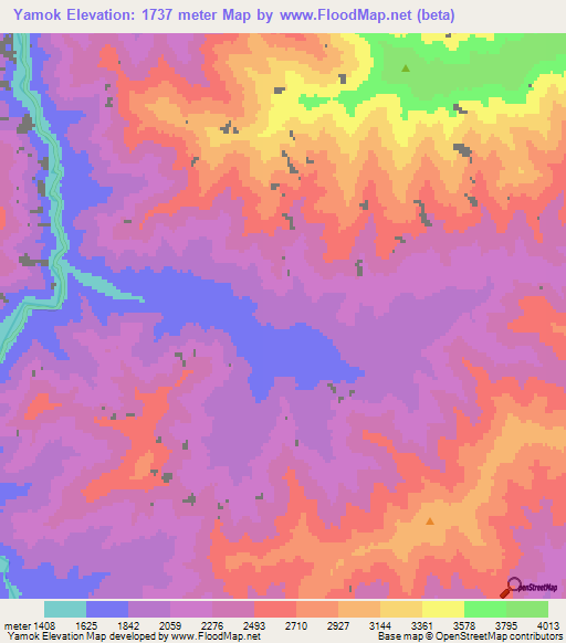Yamok,Afghanistan Elevation Map