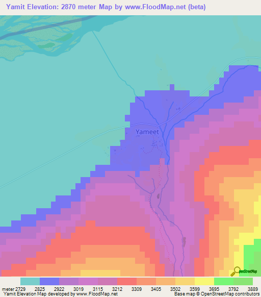 Yamit,Afghanistan Elevation Map