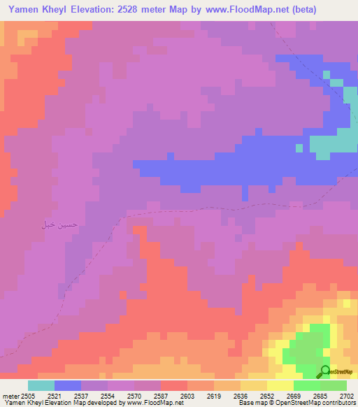 Yamen Kheyl,Afghanistan Elevation Map
