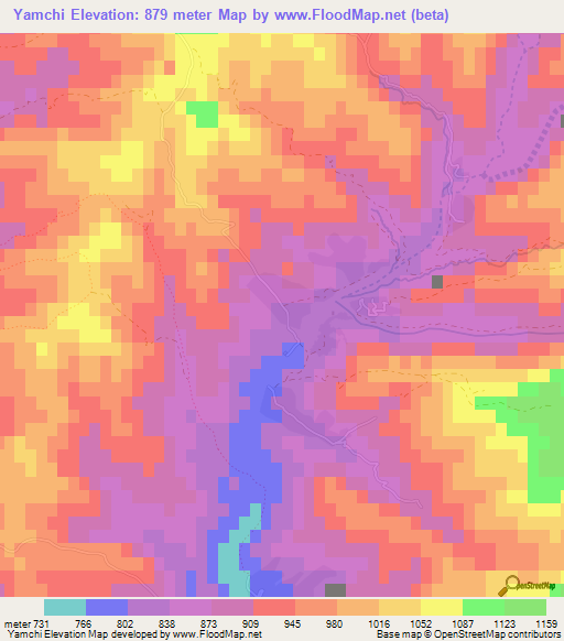 Yamchi,Afghanistan Elevation Map