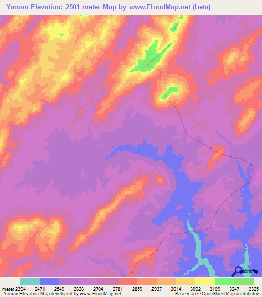 Yaman,Afghanistan Elevation Map